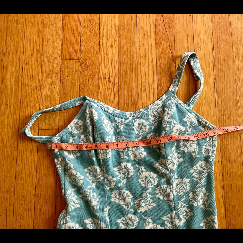 50s Vintage Catalina Blue and White Rose Knit Bathing Suit - Picture 7 of 10